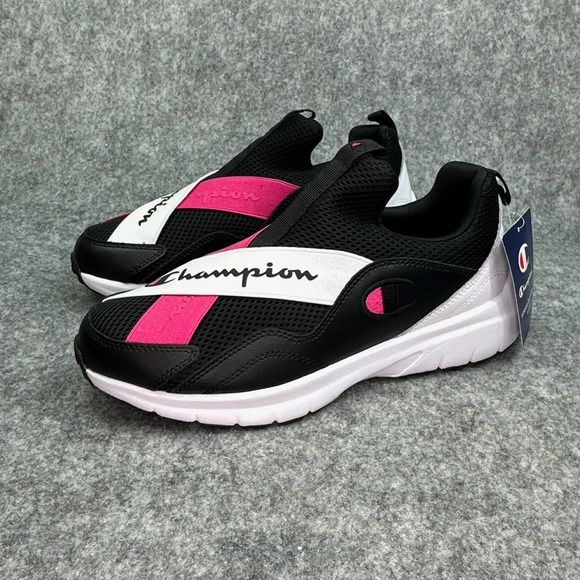 Champion® Juke Adult Size 9 Black Pink Fabric Slip-On Athletic Sneakers Womens - Picture 11 of 16